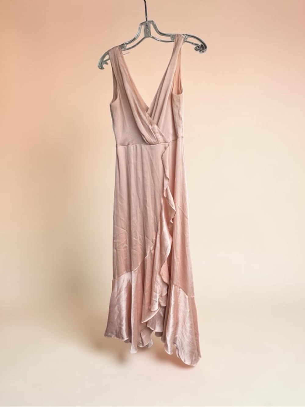 Taylor Blush Pink Ruffle Wrap Maxi Dress